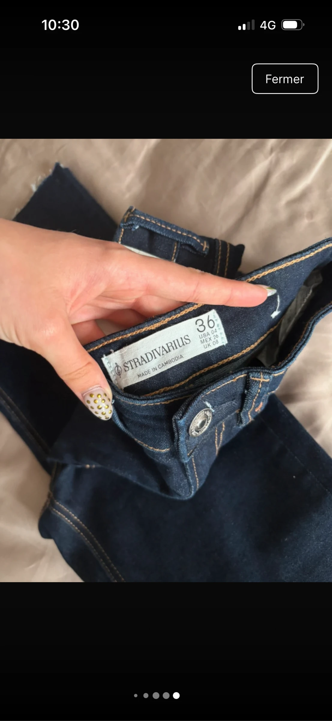 Calça jeans azul marinho Stradivarius – photo 5